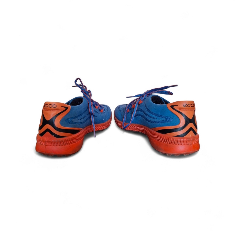 ECCO Mens S-Drive Spikeless Golf Leather Shoe Blue Orange Colorway HTF - Picture 5 of 7